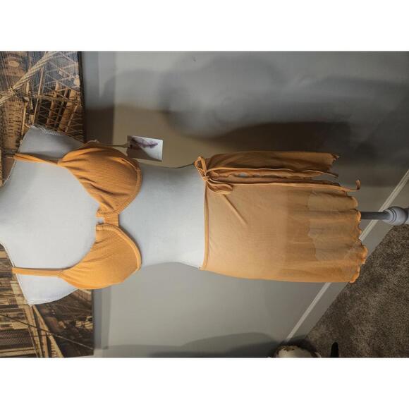 Nwt Jessica Simpson Orange Bikini Top with Cover-Up Size XS/S - Picture 5 of 8